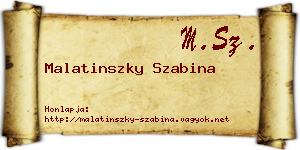 Malatinszky Szabina névjegykártya
